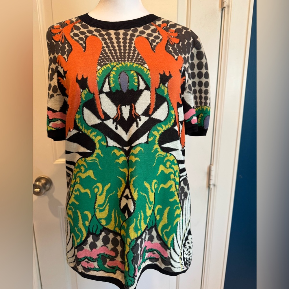 JNBY Colorful Graphic Short Sleeve Tee/Lightweight Sweater